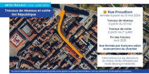 Besançon : fermeture de la rue Proudhon