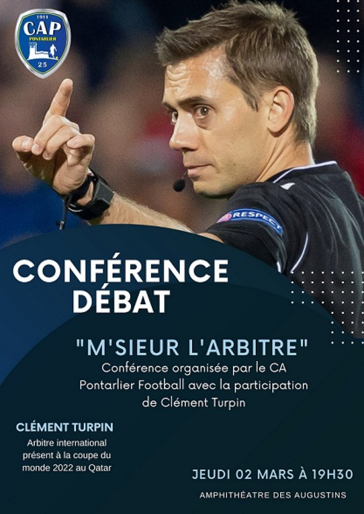 L’arbitre international Clément Turpin invité du CA Pontarlier Football