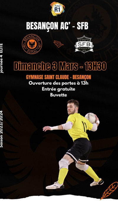 Futsal : Derby bisontin pour la 4&egrave; journ&eacute;e de R1 &eacute;lite