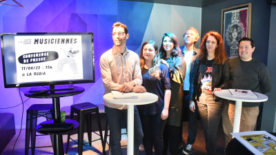 Guillaume Dampenon, administrateur du Bastion, Lucie Moreau, assistante communication de La Rodia, Ornella Salvi, responsable communication du Bastion, Simo Nicolas, responsable communication de La Rodia, Aline Chassagne, adjointe &agrave; la maire de Besan&ccedil;on et David Demange, directeur de La Rodia