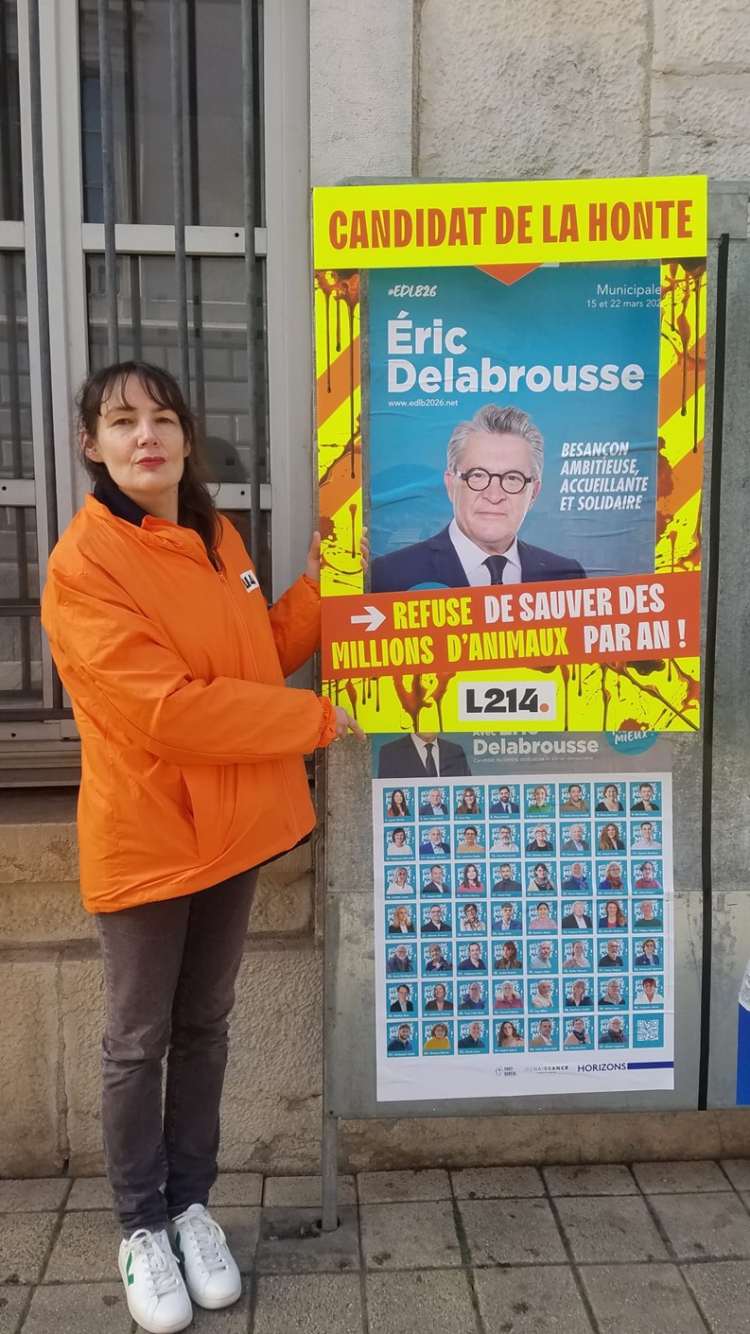 Action de L214 : des candidats point&eacute;s du doigt &agrave; Besan&ccedil;on