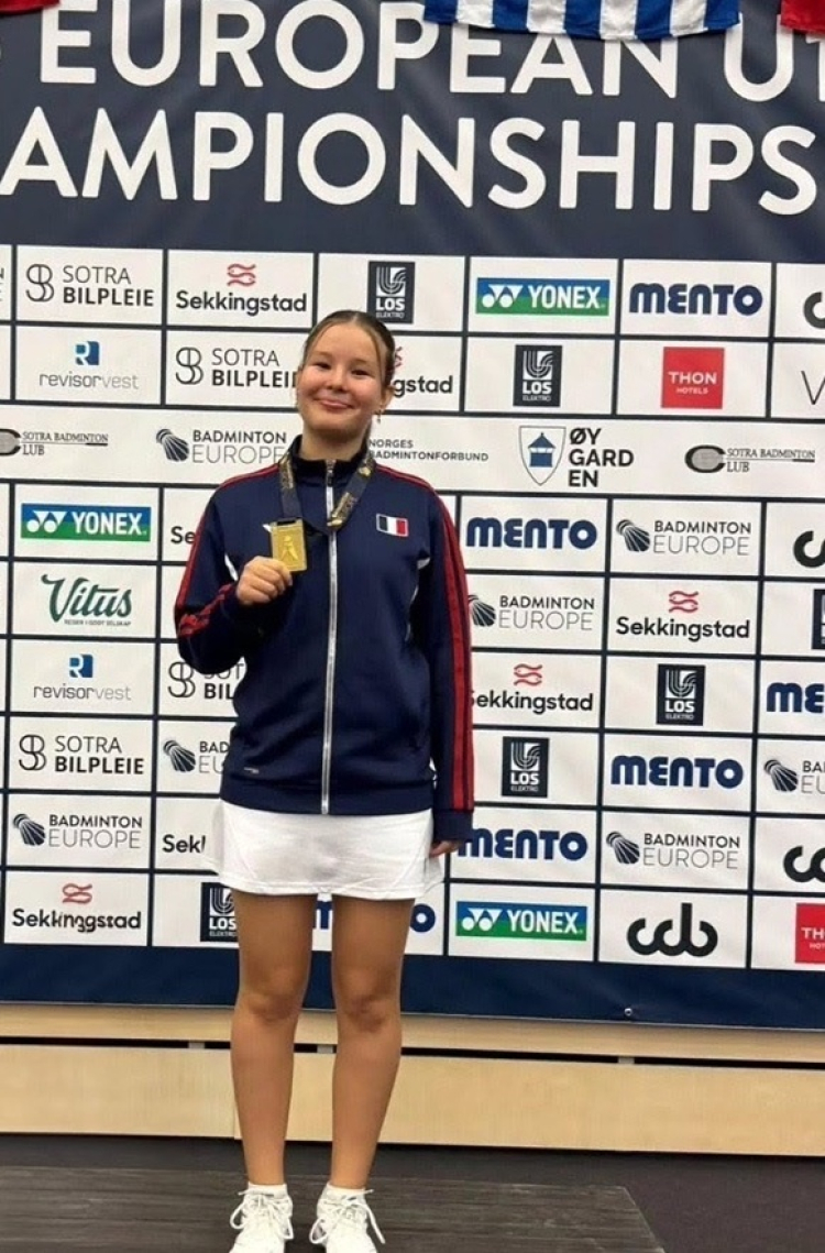 Badminton : Anastassya Tatranova sacr&eacute;e championne d&rsquo;Europe U15 en double mixte