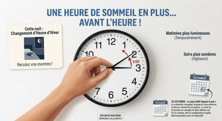 Une heure de sommeil en plus&hellip; avant l'heure !