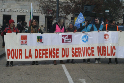 Fonction publique : 1500 fonctionnaires battent le pav&eacute; &agrave; Besan&ccedil;on