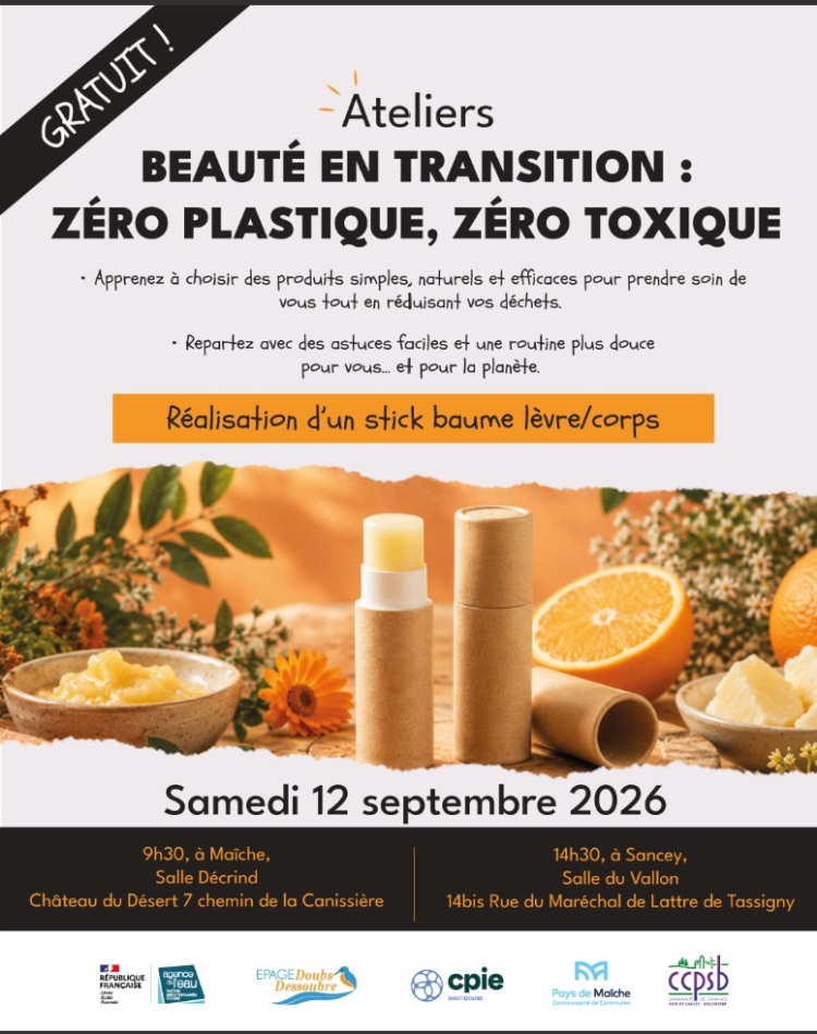 Deux ateliers gratuits &laquo; Beaut&eacute; en transition &raquo; &agrave; Ma&icirc;che et Sancey