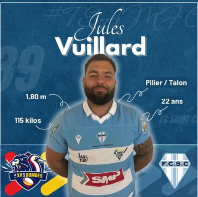 Rugby / F&eacute;d&eacute;rale 3  : le retour de Jules Vuillard au FC Saint-Claude