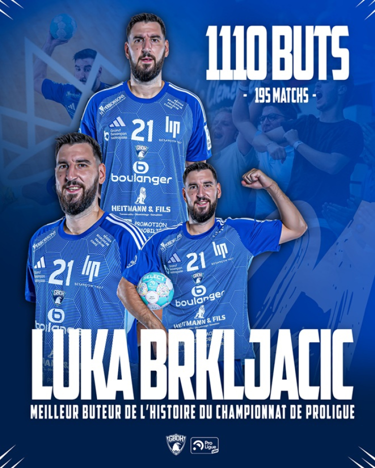 Handball : Luka Brkljacic devient le meilleur buteur de l'histoire de la ProLigue !