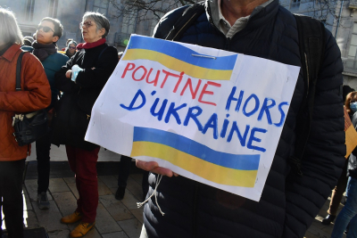 Besan&ccedil;on : manifestation en soutien au peuple ukrainien