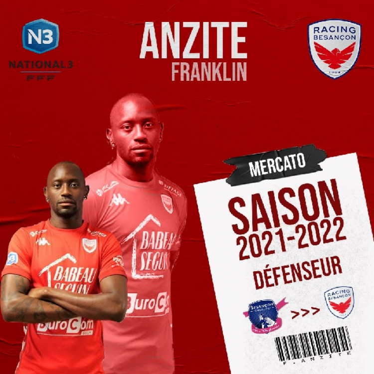 Football / N2 : Franklin Anzite rejoint le Racing Besançon