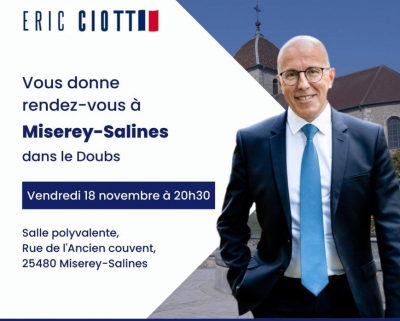 Pr&eacute;sidence des R&eacute;publicains : Eric Ciotti dans le Doubs ce vendredi