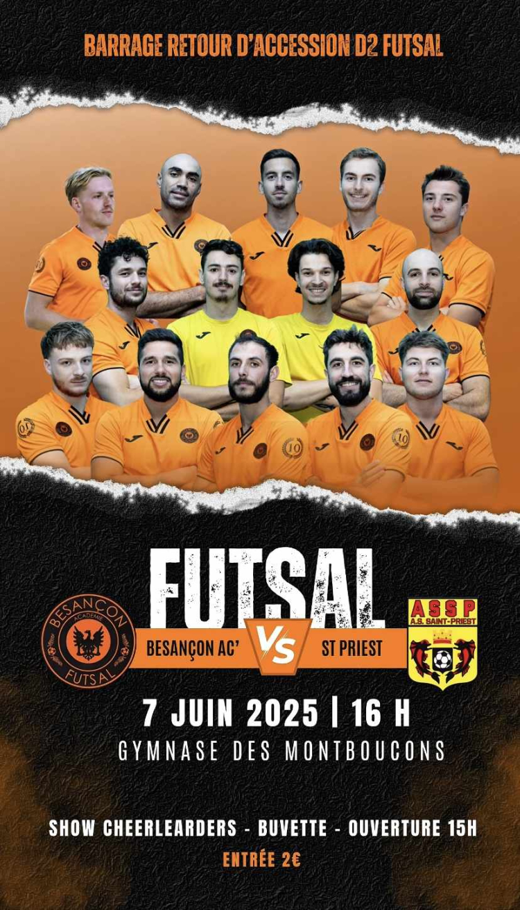 Le Besançon Académie Futsal joue son accession en D2 !