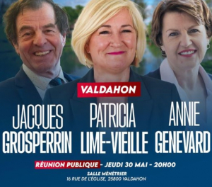 Européennes / Les Républicains  : réunion publique à Valdahon ce soir