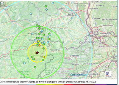 Capture d'&eacute;cran : Bureau Central Sismologique Fran&ccedil;ais 