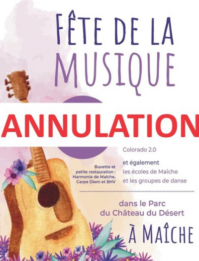 Ev&egrave;nement : la ville de Ma&icirc;che annule la f&ecirc;te de la musique