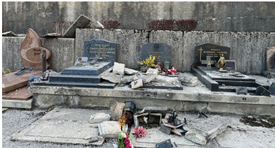 Les Fins : importants d&eacute;g&acirc;ts au cimeti&egrave;re