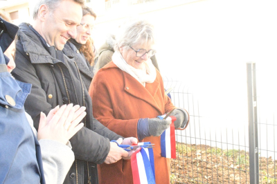 Inauguration de la ligne, ce matin, &agrave; Besan&ccedil;on. En pr&eacute;sence de Marie Guite Dufay, Anne Vignot et Maxime Chatard (directeur territorial SNCF R&eacute;seau BFC) 