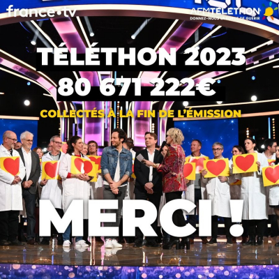 Solidarit&eacute; : le T&eacute;l&eacute;thon se termine sur la somme de 80,6 millions d&rsquo;euros