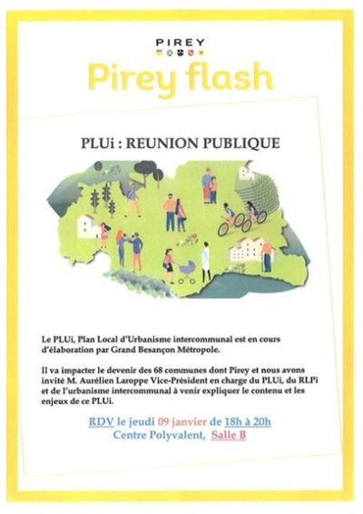 Grand Besan&ccedil;on : R&eacute;union publique sur le prochain PLUi &agrave; Pirey