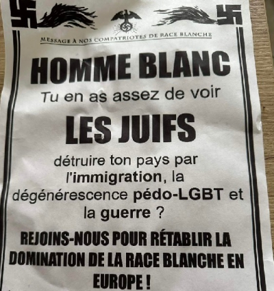 Tracts n&eacute;o-nazis : Mobilisation  ce samedi matin &agrave; Clairvaux-les-Lacs