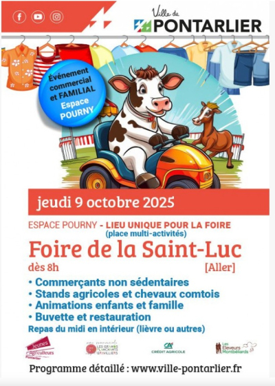 La Foire de la Saint-Luc revient &agrave; Pontarlier ce jeudi