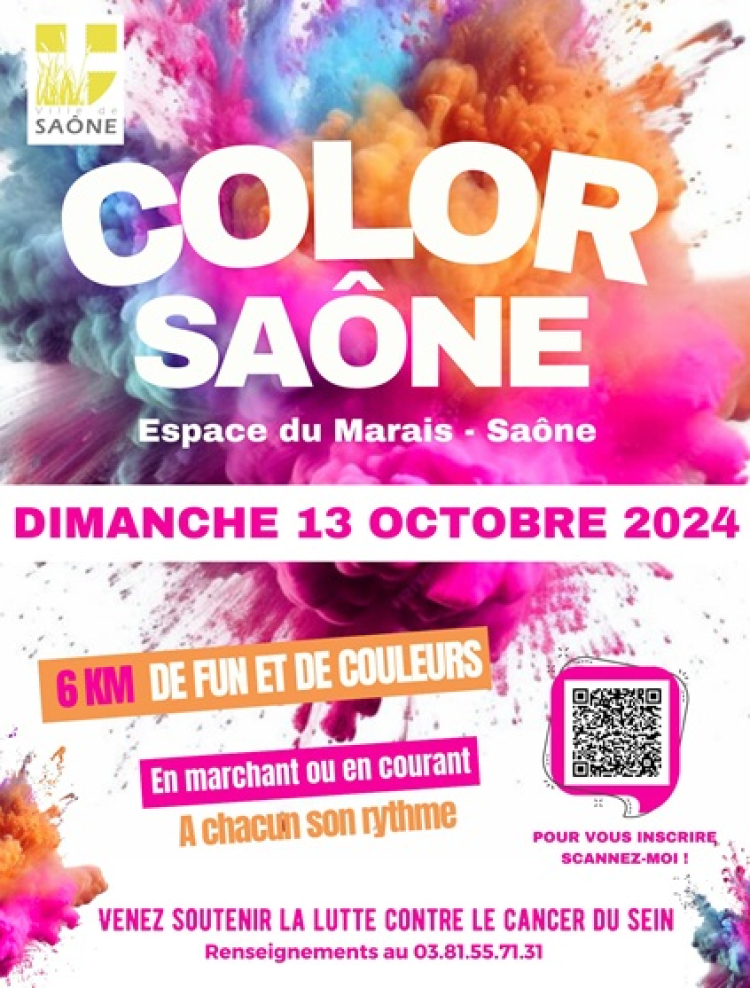 Saône : 2è édition de la Color Saône pour la lutte contre le cancer du sein