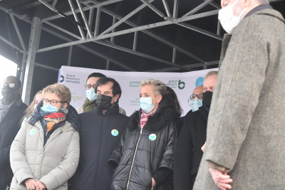 Pose symbolique de la premi&egrave;re pierre du nouveau campus Bouloie-Temis