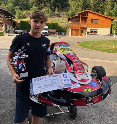 Kevin Bejeannin, jeune pilote talentueux, r&ecirc;ve de participer au championnat du monde de karting