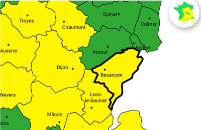 M&eacute;t&eacute;o : alerte jaune "neige et verglas" dans le Doubs et le Jura