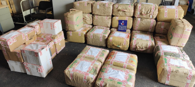 Marchandise saisie sur l'A 39. Photo : Douanes