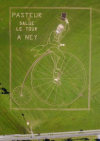 Tour de France : une oeuvre de Land Art repr&eacute;sentant Pasteur pr&egrave;s d&rsquo;Arbois