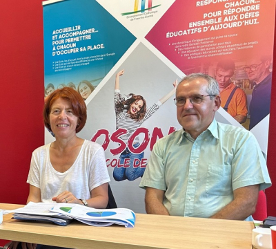 Mireille Besseyre, directrice de l&rsquo;interdioc&egrave;se et Antoine Guinand, directeur du CFA excellence pro de la direction interdioc&eacute;saine de l&rsquo;enseignement catholique en Franche-Comt&eacute;.