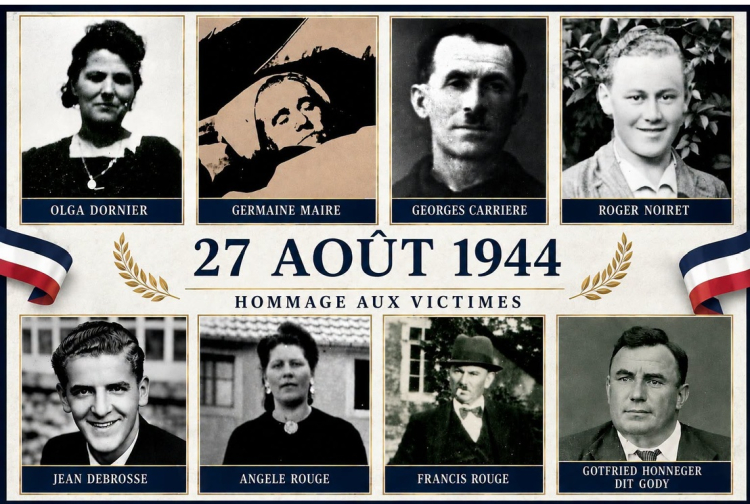 Valdahon : une c&eacute;r&eacute;monie en m&eacute;moire des huit victimes du 27 ao&ucirc;t 1944