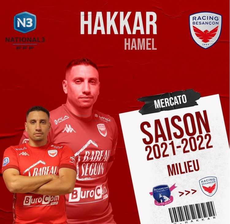 Foot / N3 : Hamel Hakkar rejoint le Racing Besançon