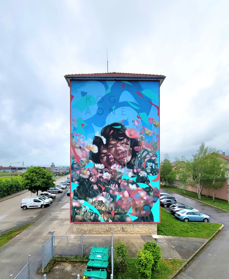 Pontarlier : l&rsquo;artiste messin Kogaone signe une fresque monumentale rue des D&eacute;port&eacute;s