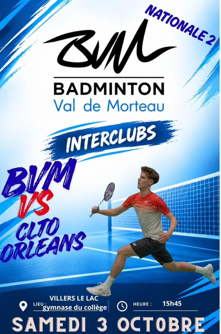 Badminton / Nationale 2 : Morteau re&ccedil;oit Orl&eacute;ans au gymnase de Villers‑le‑Lac