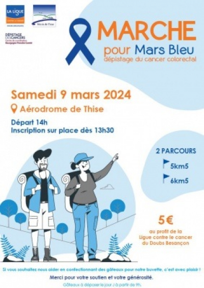 Mars Bleu : une marche pour sensibiliser au d&eacute;pistage du cancer colorectal