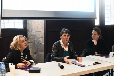 Laurence Madeline ( directrice des Mus&eacute;es de Besan&ccedil;on), Anne Vignot. Aline Chassagne. 