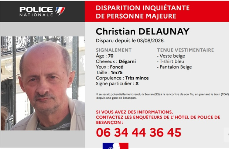 Besan&ccedil;on : Christian Delaunay retrouv&eacute; sain et sauf
